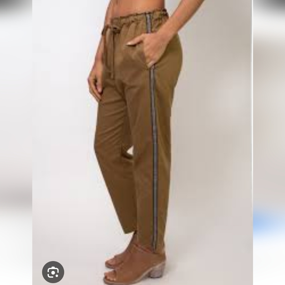 Xirena Rex Khaki Side Stripe Ankle Jogger Pants Small Made In USA